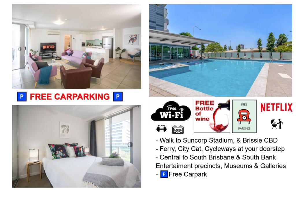CBD Views-With FREE Wine Free-Carpark-Netflix-WiFi - Accommodation Brisbane 0